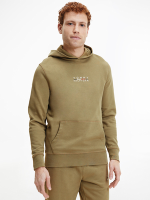 Tommy Hilfiger pánska khaki mikina Square logo - L (GXR)