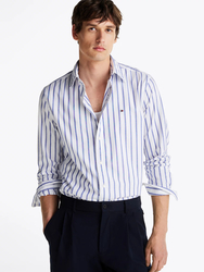 Tommy Hilfiger pánska pruhovaná košeľa Poplin - S (0GZ)