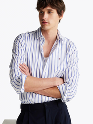 Tommy Hilfiger pánska pruhovaná košeľa Poplin - S (0GZ)