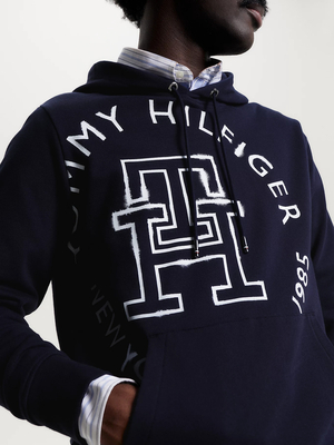 Tommy Hilfiger pánska tmavo modrá mikina Monogram roundel - M (DW5)