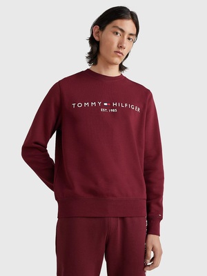 Tommy Hilfiger pánska vínová mikina Logo - S (VLP)