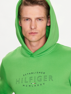 Tommy Hilfiger pánska zelená mikina Logo - M (LWY)