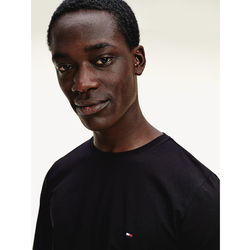 Tommy Hilfiger pánske čierne tričko Stretch slim fit - L (BDS)