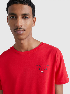 Tommy Hilfiger pánske červené tričko Logo - S (XLG)