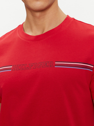 Tommy Hilfiger pánske červené tričko - L (XLG)