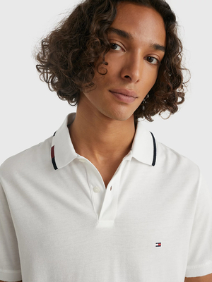 Tommy Hilfiger pánske biele polo tričko - L (YBR)