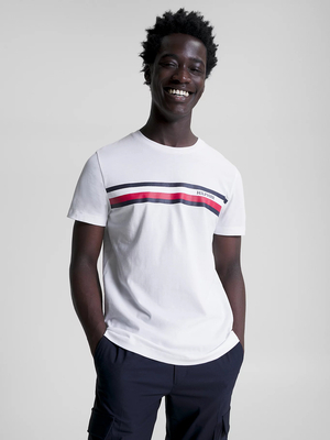 Tommy Hilfiger pánske biele tričko Monotype - L (YBR)