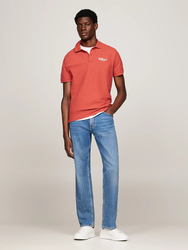 Tommy Hilfiger pánske tehlové polo tričko - S (XM0)