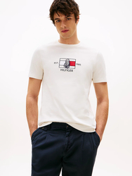Tommy Hilfiger pánske krémové tričko - S (Z00)