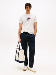 Tommy Hilfiger pánske krémové tričko - S (Z00)