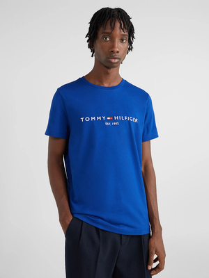 Tommy Hilfiger pánske modré tričko Logo - M (C7L)