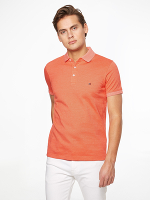 Tommy Hilfiger pánske oranžové polo tričko Mouline - S (0KP)