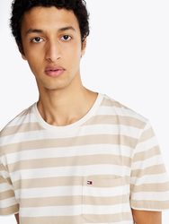 Tommy Hilfiger pánske pruhované tričko - L (0FA)