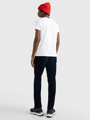 Tommy Hilfiger pánske biele tričko Slim - XL (YBR)