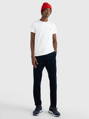 Tommy Hilfiger pánske biele tričko Slim - XL (YBR)