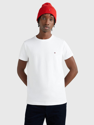 Tommy Hilfiger pánske biele tričko Slim - XL (YBR)
