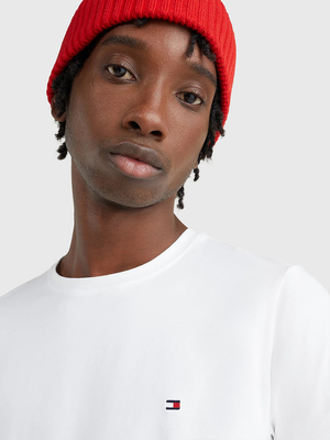 Tommy Hilfiger pánske biele tričko Slim - L (YBR)