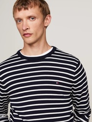 Tommy Hilfiger pánsky pruhovaný sveter - XL (0A4)
