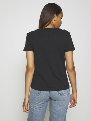 Tommy Jeans dámske čierne tričko JERSEY - XS (BDS)