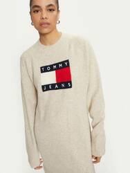 Tommy Jeans dámske béžové úpletové šaty - XS (HCV)