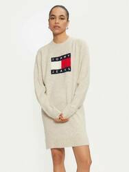 Tommy Jeans dámske béžové úpletové šaty - XS (HCV)