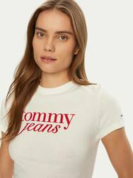 Tommy Jeans dámske biele tričko - XS (YBL)