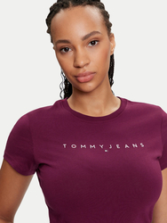 Tommy Jeans dámske vínové tričko  - XS (VVK)