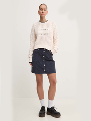 Tommy Jeans dámsky krémový sveter - XS (YBH)