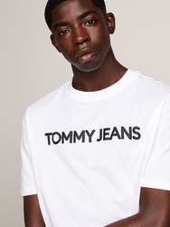 Tommy Jeans pánske biele tričko - L (YBR)
