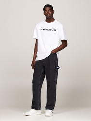 Tommy Jeans pánske biele tričko - L (YBR)