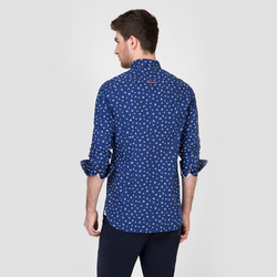 Tommy Hilfiger pánska modrá košeľa so vzorom - M (0GZ)