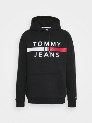 Tommy Jeans pánska čierna mikina REFLECTIVE FLAG - XXL (BDS)