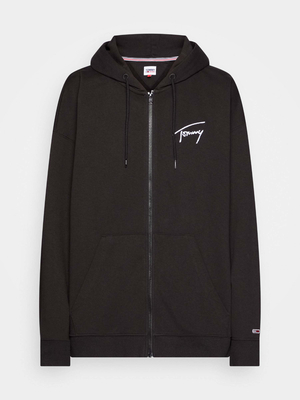 Tommy Jeans dámska čierna mikina SIGNATURE ZIP THRU - M (BDS)