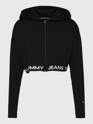 Tommy Jeans dámska čierna mikina WAISTBAND - XS (BDS)