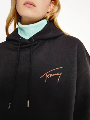Tommy Jeans dámska čierna oversize mikina - XS (BDS)