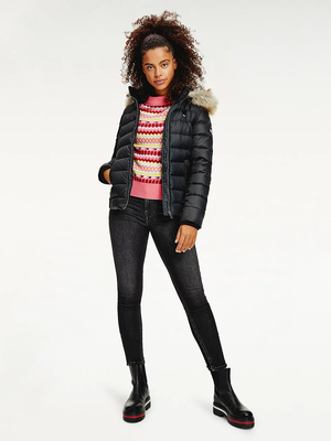 Tommy Jeans dámska čierna zimná bunda - XS (BDS)