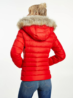 Tommy Jeans dámska červená bunda - S (XNL)
