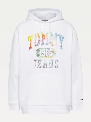 Tommy Jeans dámska biela oversize mikina - XS (YBR)