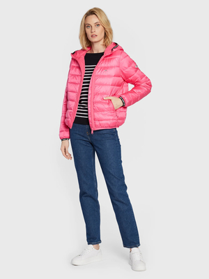 Tommy Jeans dámska ružová prešívaná bunda - L (THW)