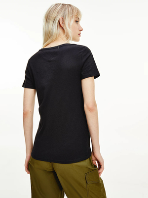 Tommy Jeans dámske čierne tričko - S (BDS)