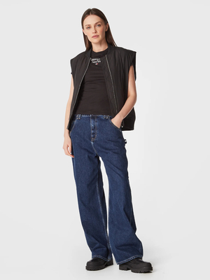 Tommy Jeans dámske čierne tričko ESSENTIAL LOGO - XS (BDS)