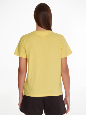 Tommy Jeans dámske žlté tričko SIGNATURE - XS (ZGF)