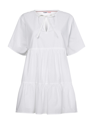 Tommy Jeans dámske biele šaty TIERED KAFTAN - S (YBR)