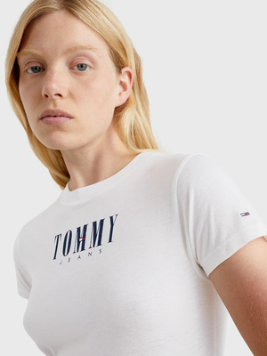 Tommy Jeans dámske biele tričko - XS (YBR)