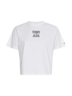Tommy Jeans dámske biele tričko CLASSIC ESSENTIAL LOGO - S (YBR)