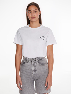 Tommy Jeans dámske biele tričko SIGNATURE - L (YBR)