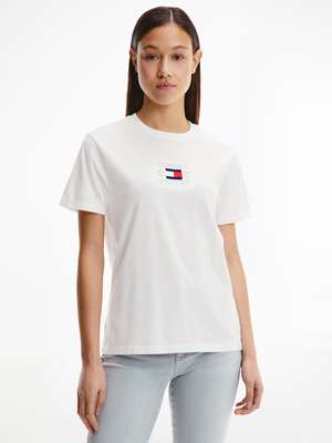 Tommy Jeans dámske biele tričko TIMELESS BOX - XS (YBL)
