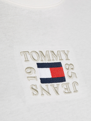 Tommy Jeans dámske biele tričko TIMELESS BOX - XS (YBL)