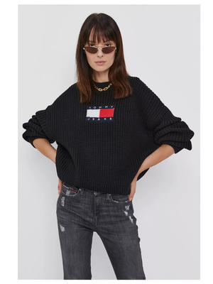 Tommy Jeans dámsky čierny sveter - M (BDS)