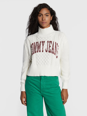 Tommy Jeans dámsky biely sveter - L (YBL)